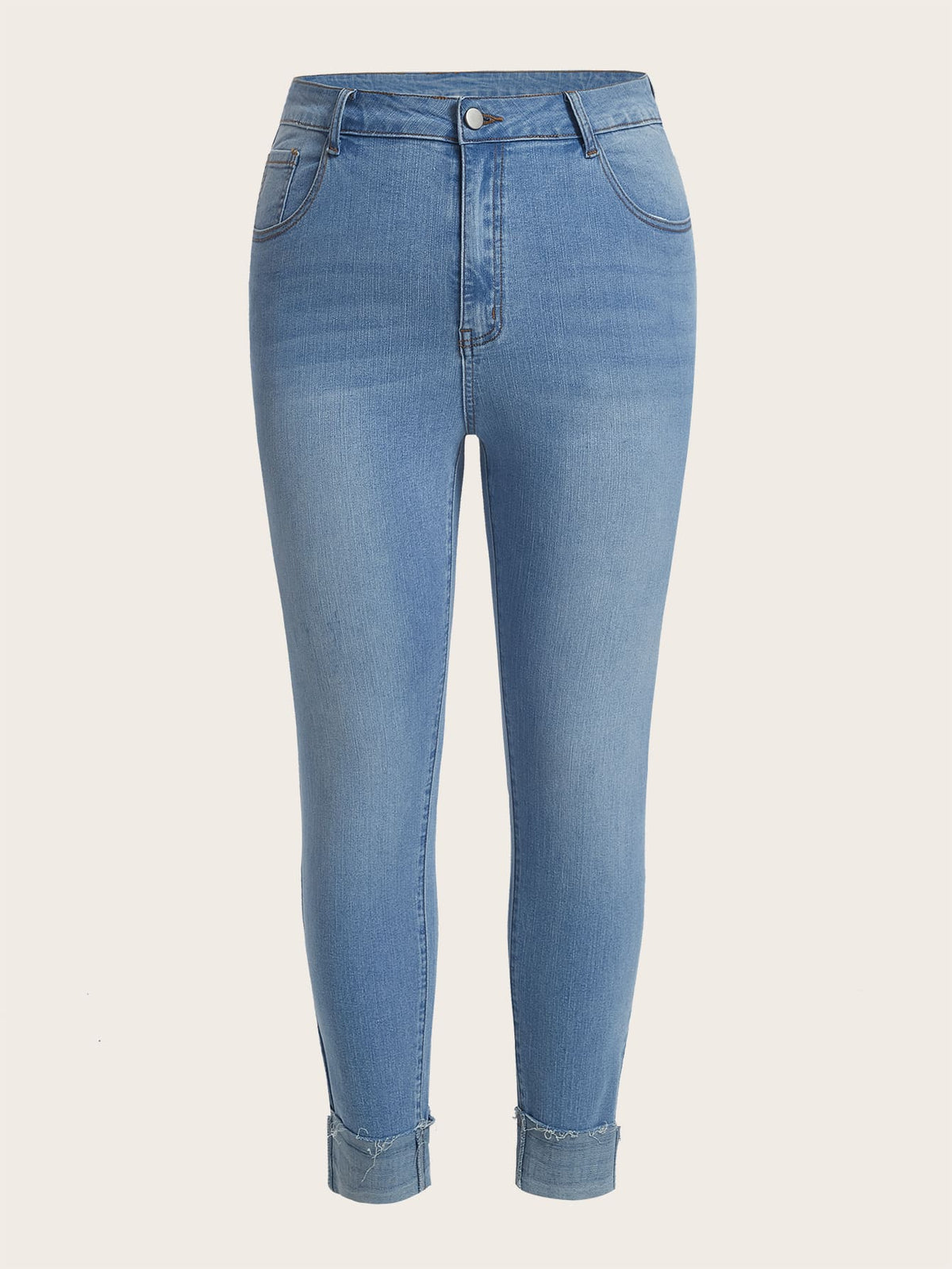 Plus Raw Cut Skinny Jeans