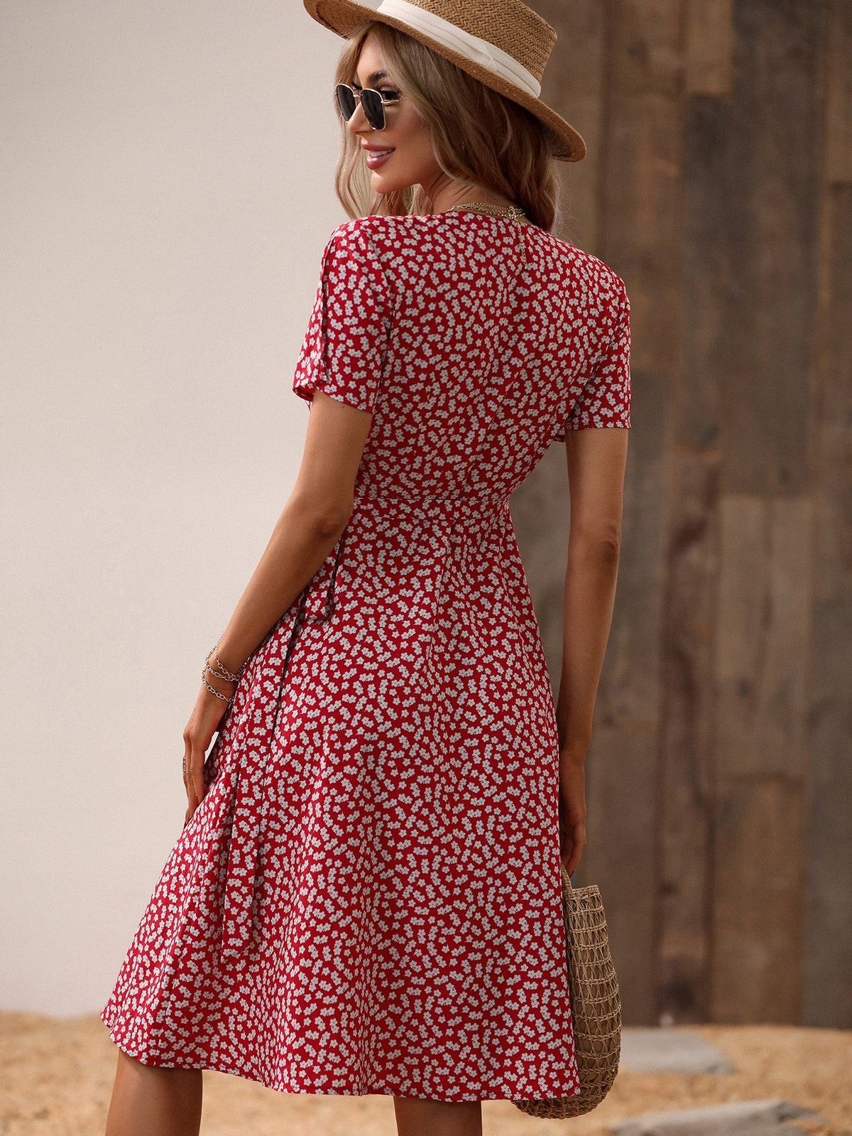 Print Wrap Dress with Side Knot
