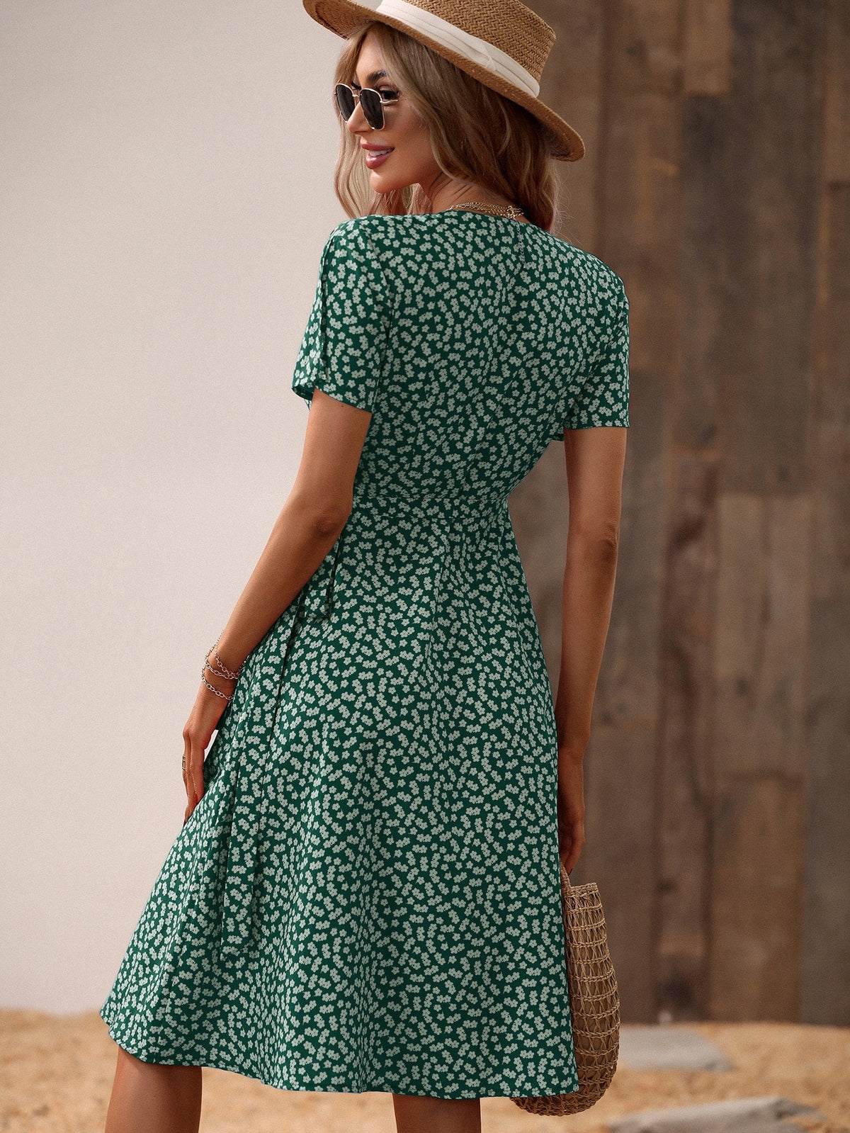 Print Wrap Dress with Side Knot