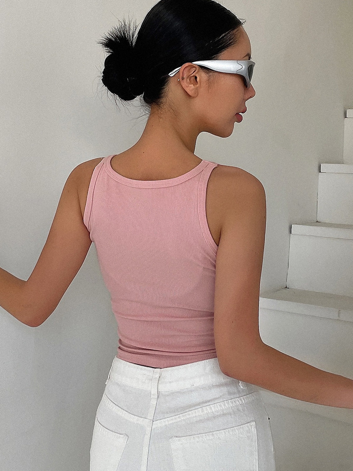 Ribbed Knit Crop Cami Top