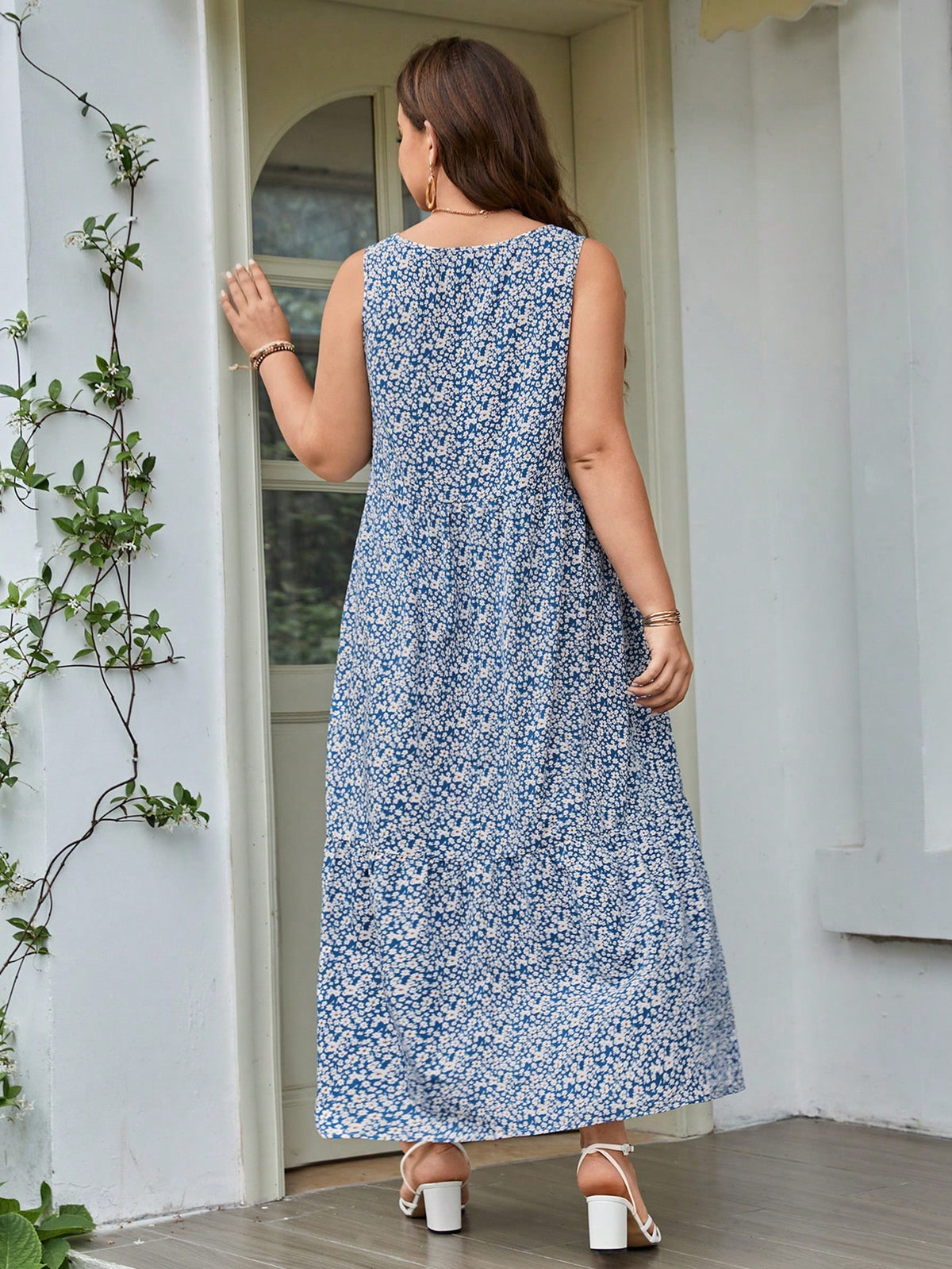 Plus Floral Print Dress