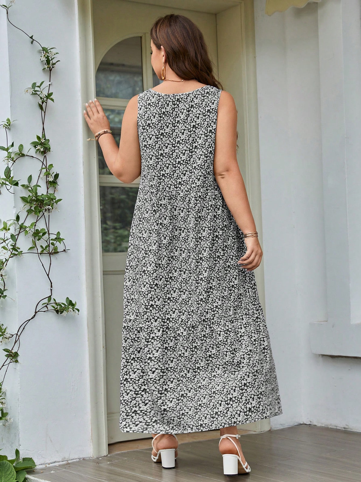 Plus Floral Print Dress