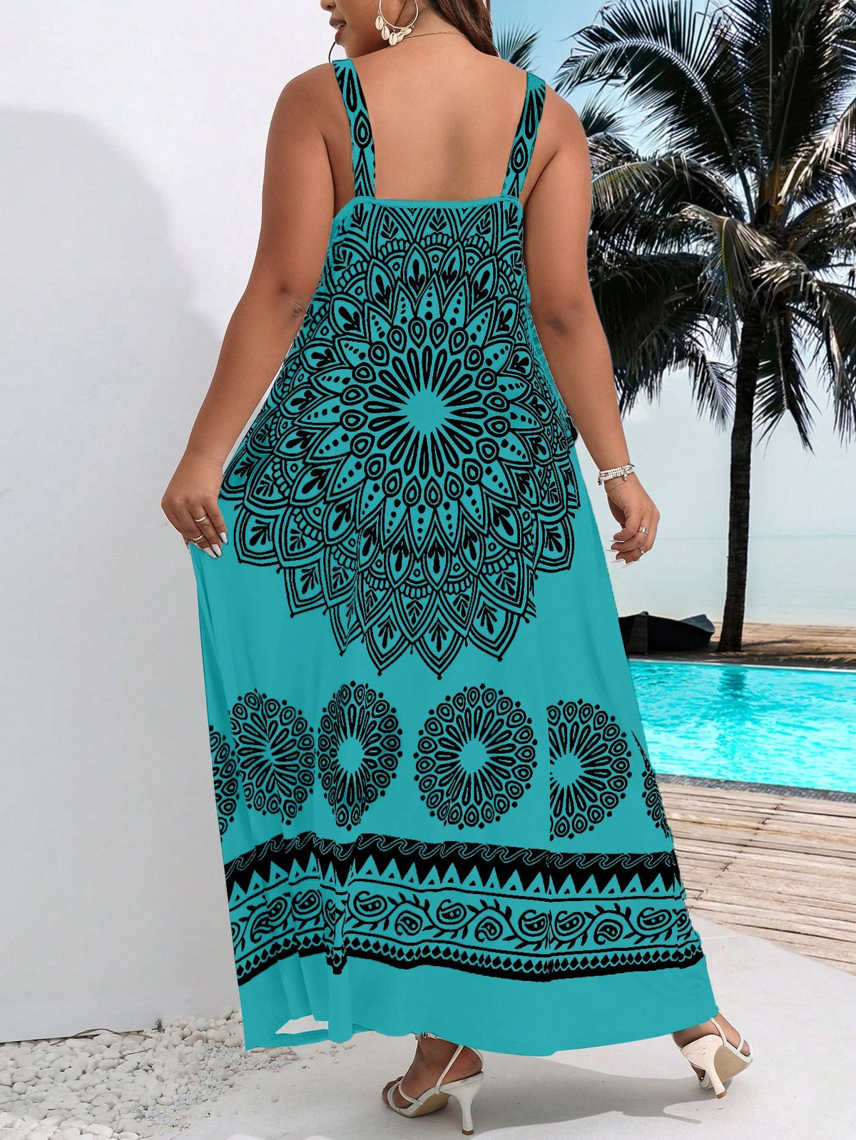 Plus Cami Dress in Mandala Print