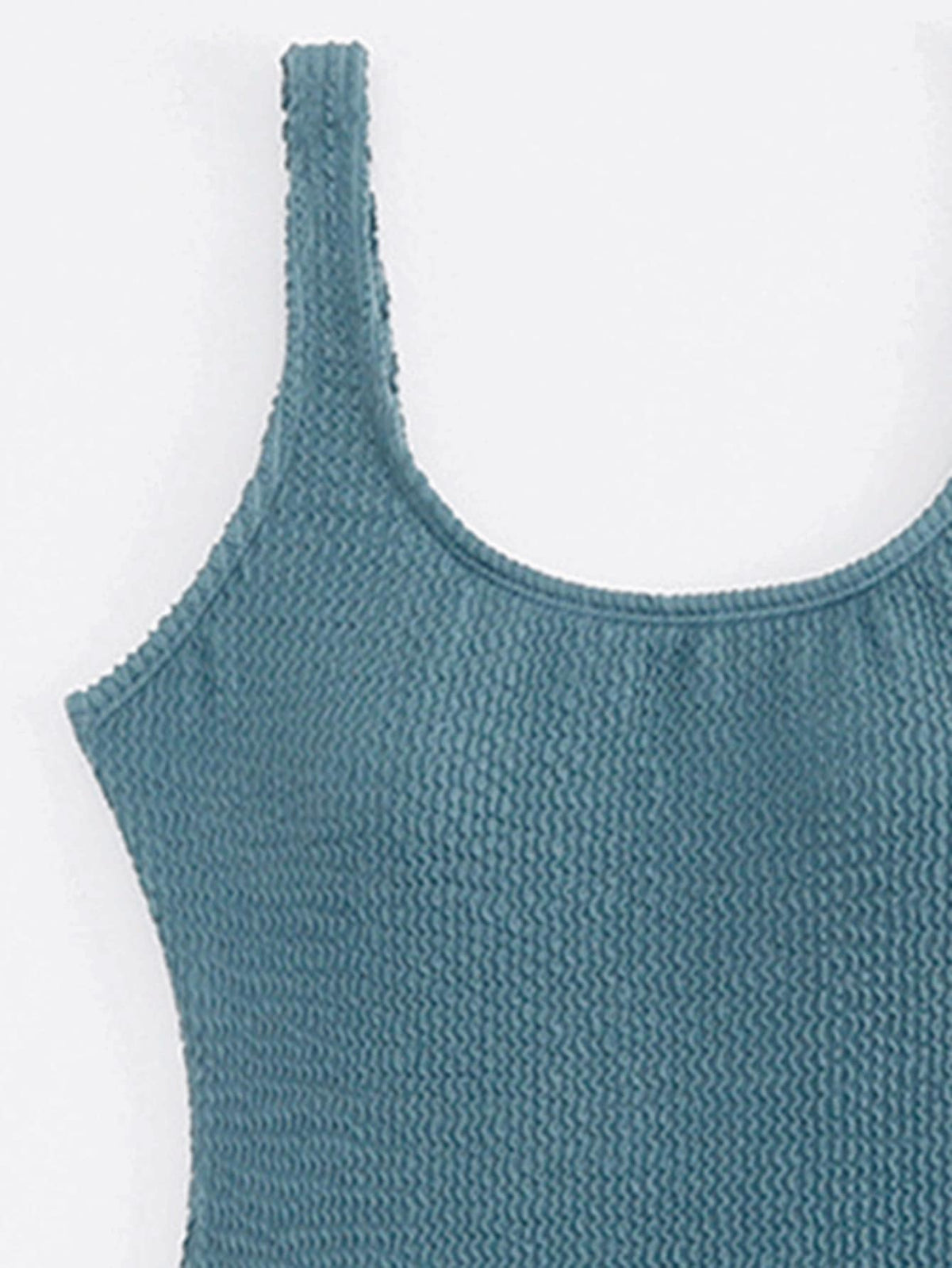 One-piece Swimsuit With Wrinkled Wave Stripes