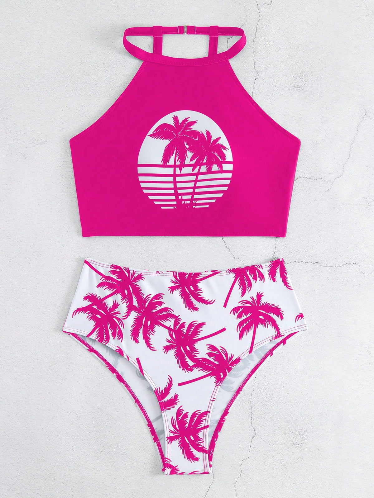Bikini Set With Coconut Tree Print