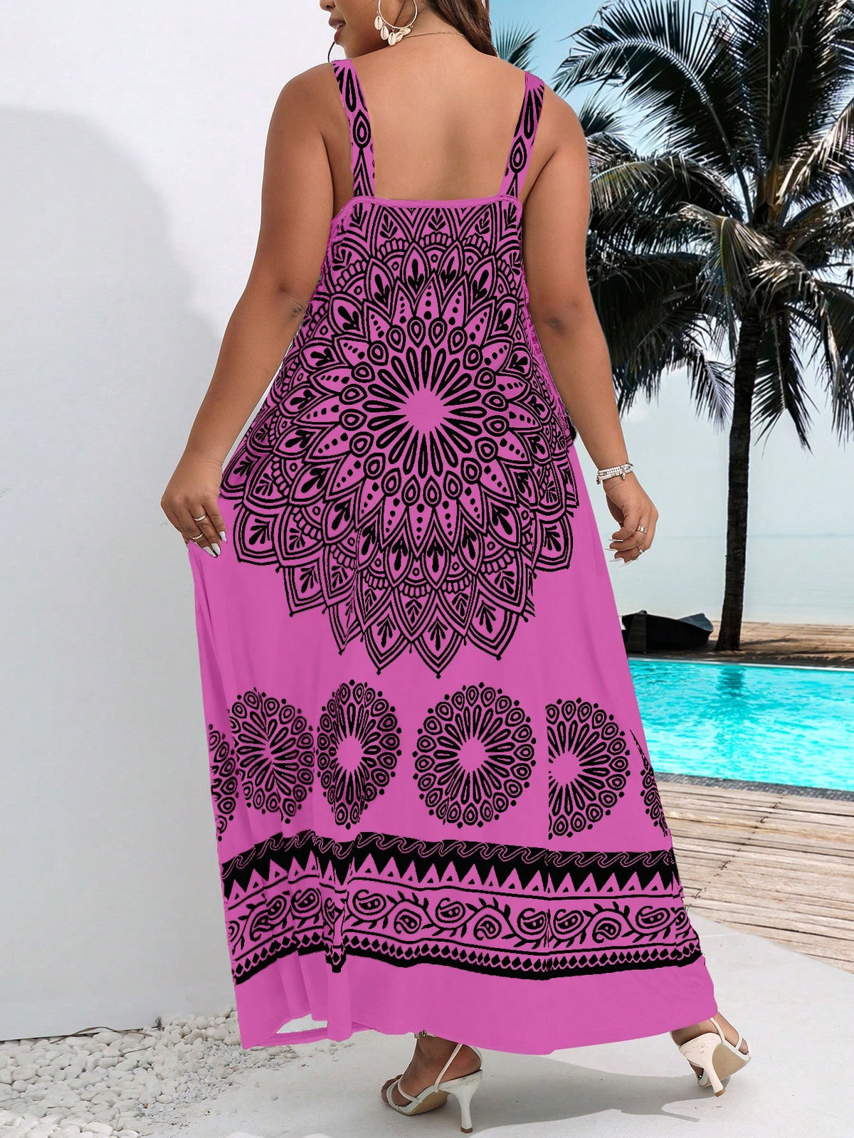 Plus Cami Dress in Mandala Print