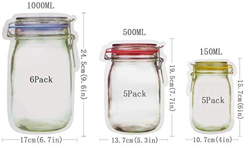 Mason Jar Zipper Bags -
