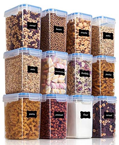 Airtight Food Storage Containers 12 Pieces (24 Labels) - 
