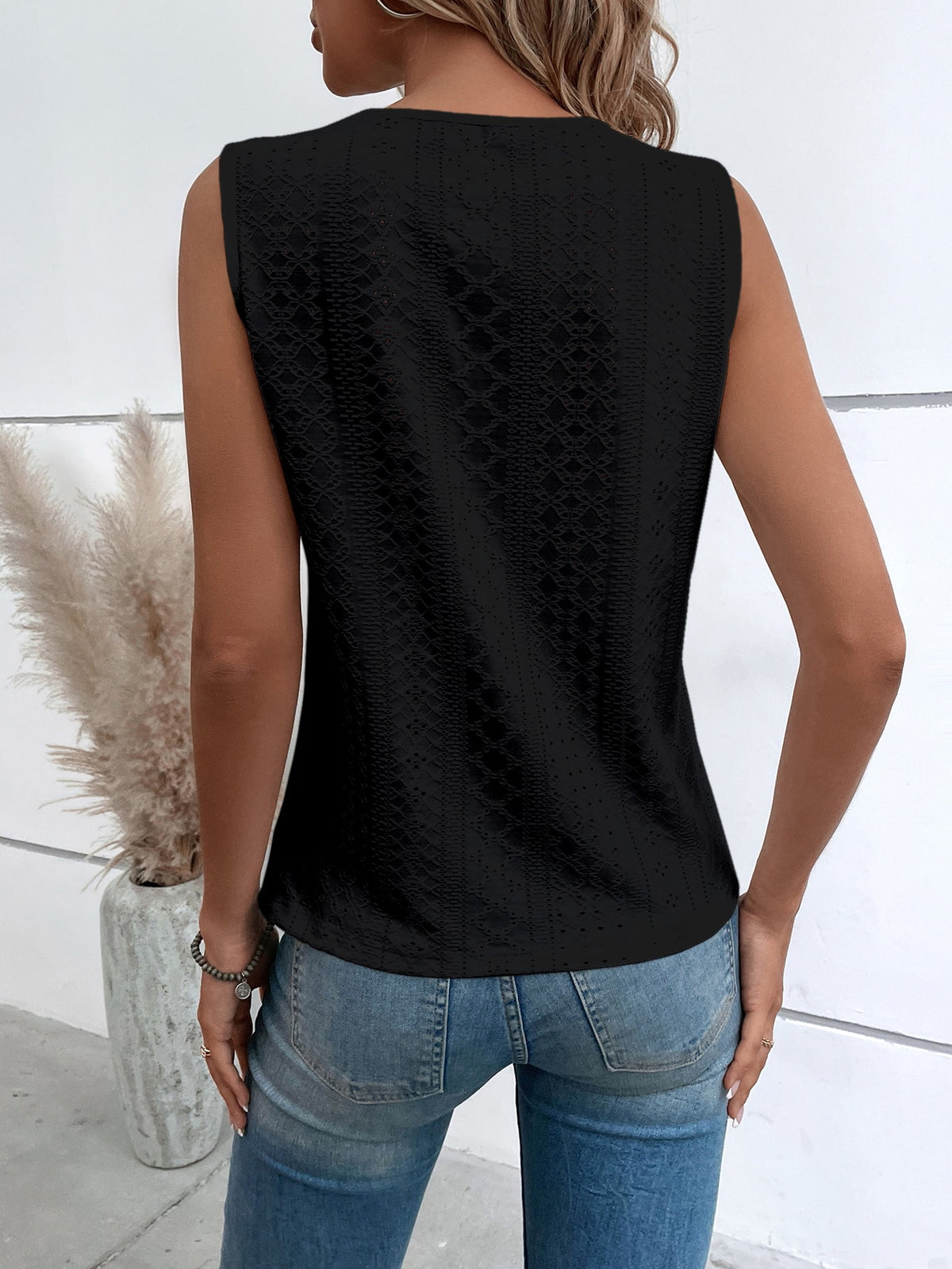 Tank Top with Guipure Lace Panel