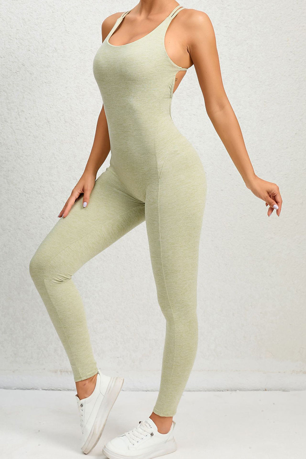 Scoop Neck Sleeveless Active Jumpsuit