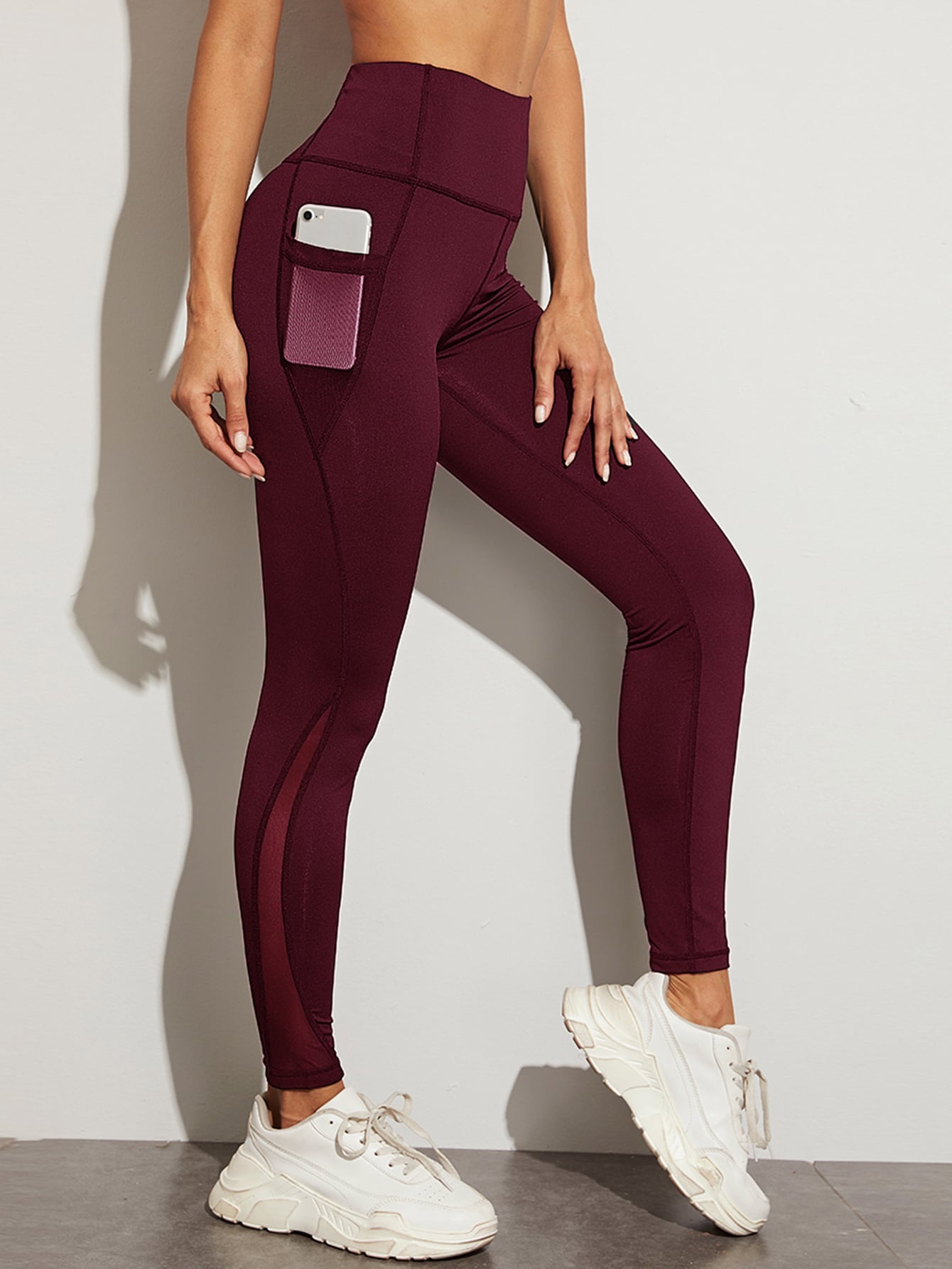 Leggings with pockets and mesh on sale