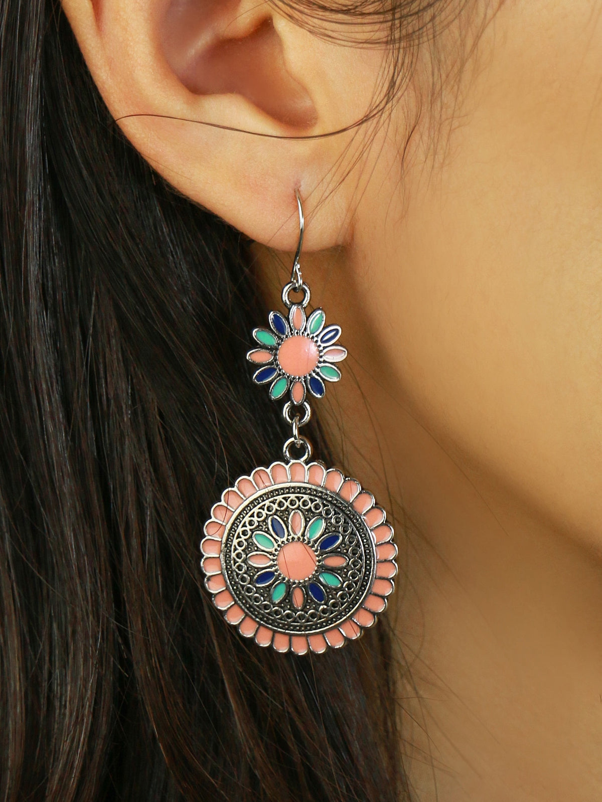 Boho Flower Earrings - Multicolor-3