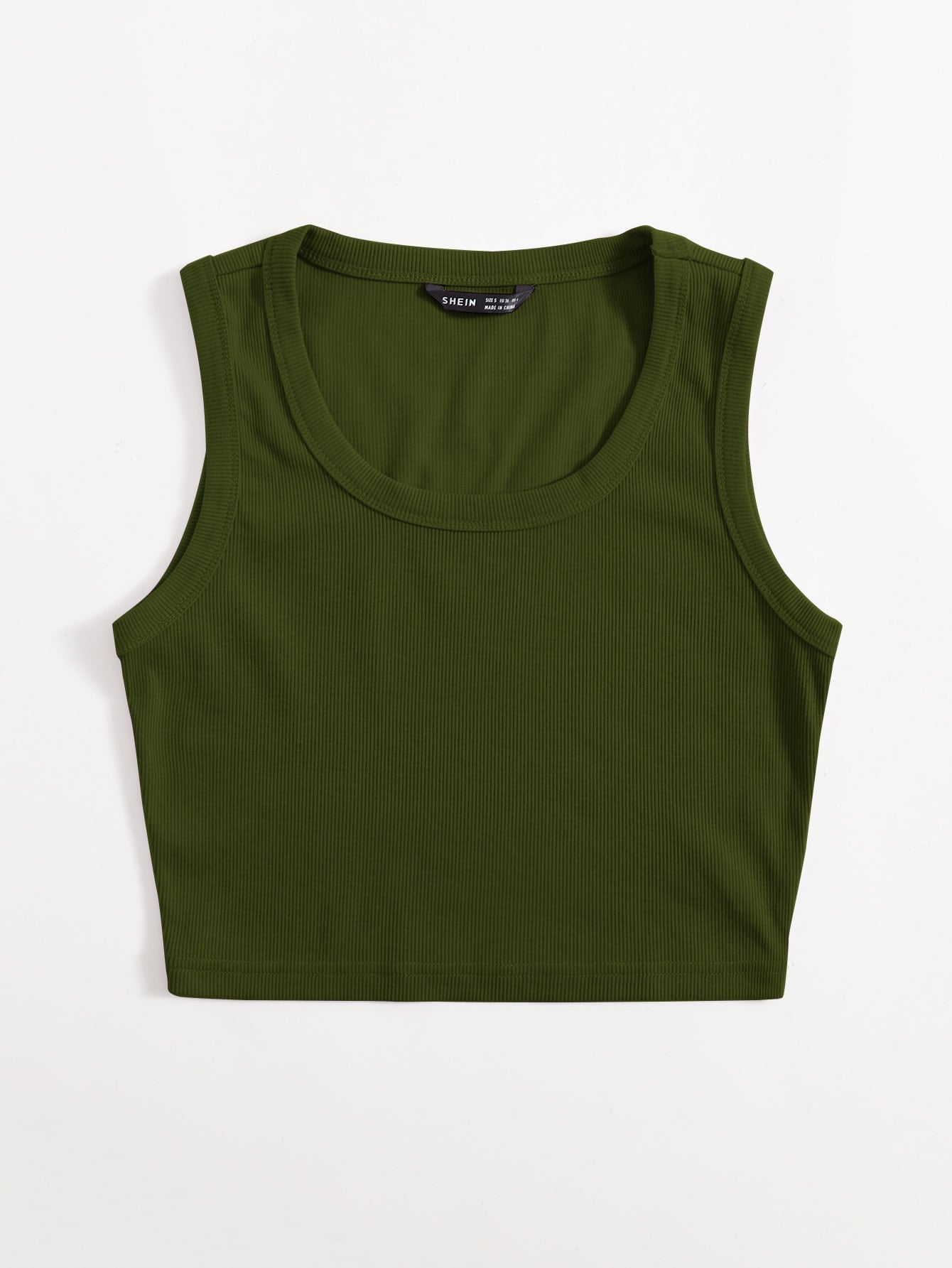 PECO CLUB - Peco Club ♡ henry neck rib tops  Green 2x1 Rib Tank Top Plain (K105) - Shop Isaac's Designs