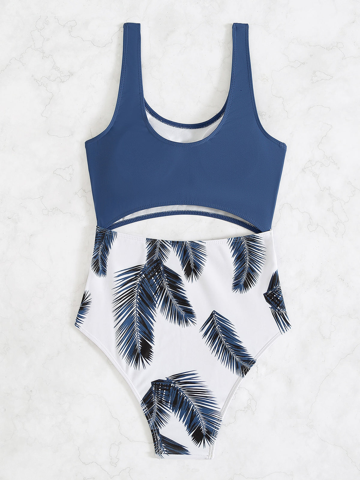 Palm Leaves One Piece Swimsuit - 