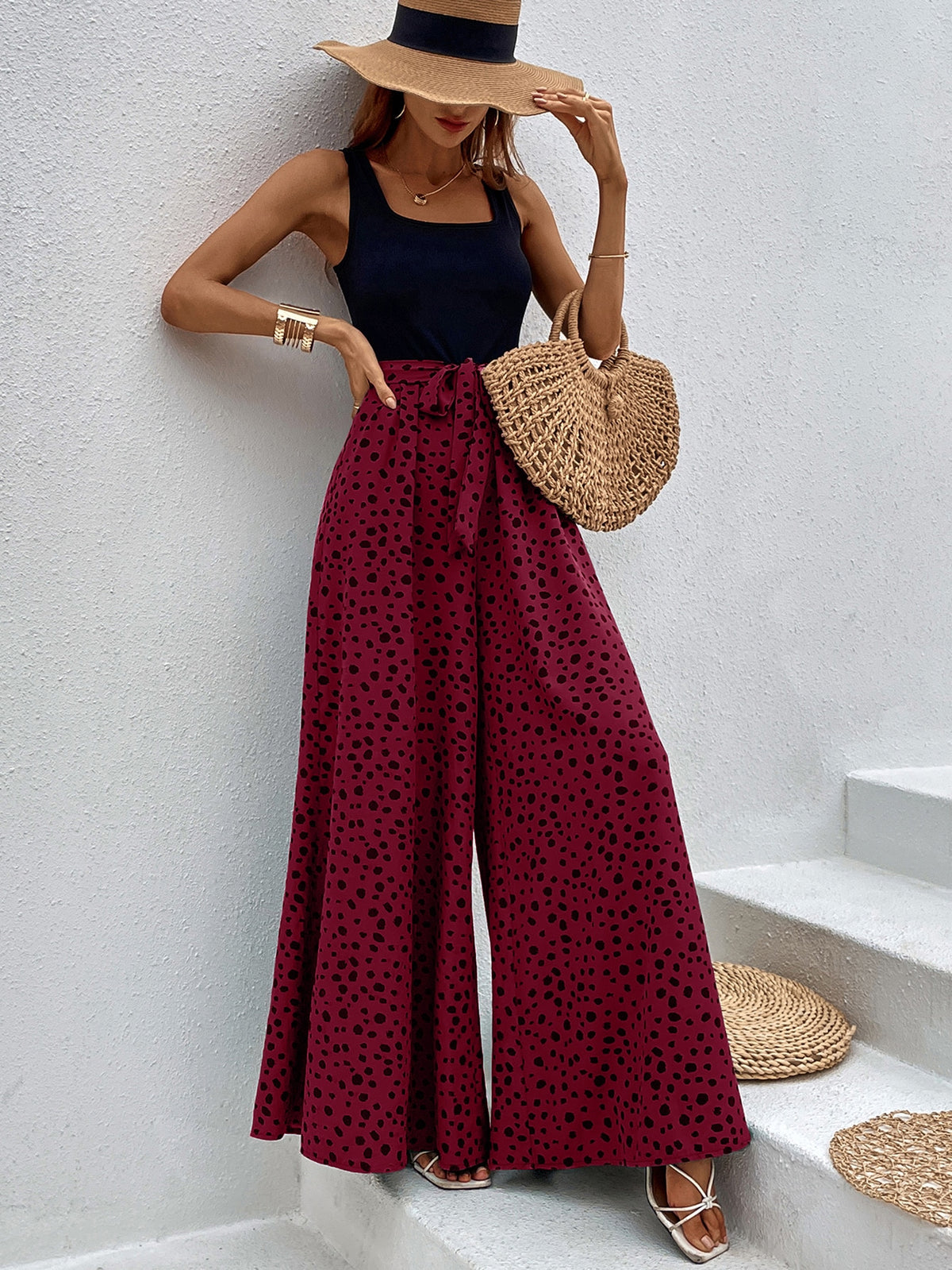 Belted Jumpsuit with Wide Leg