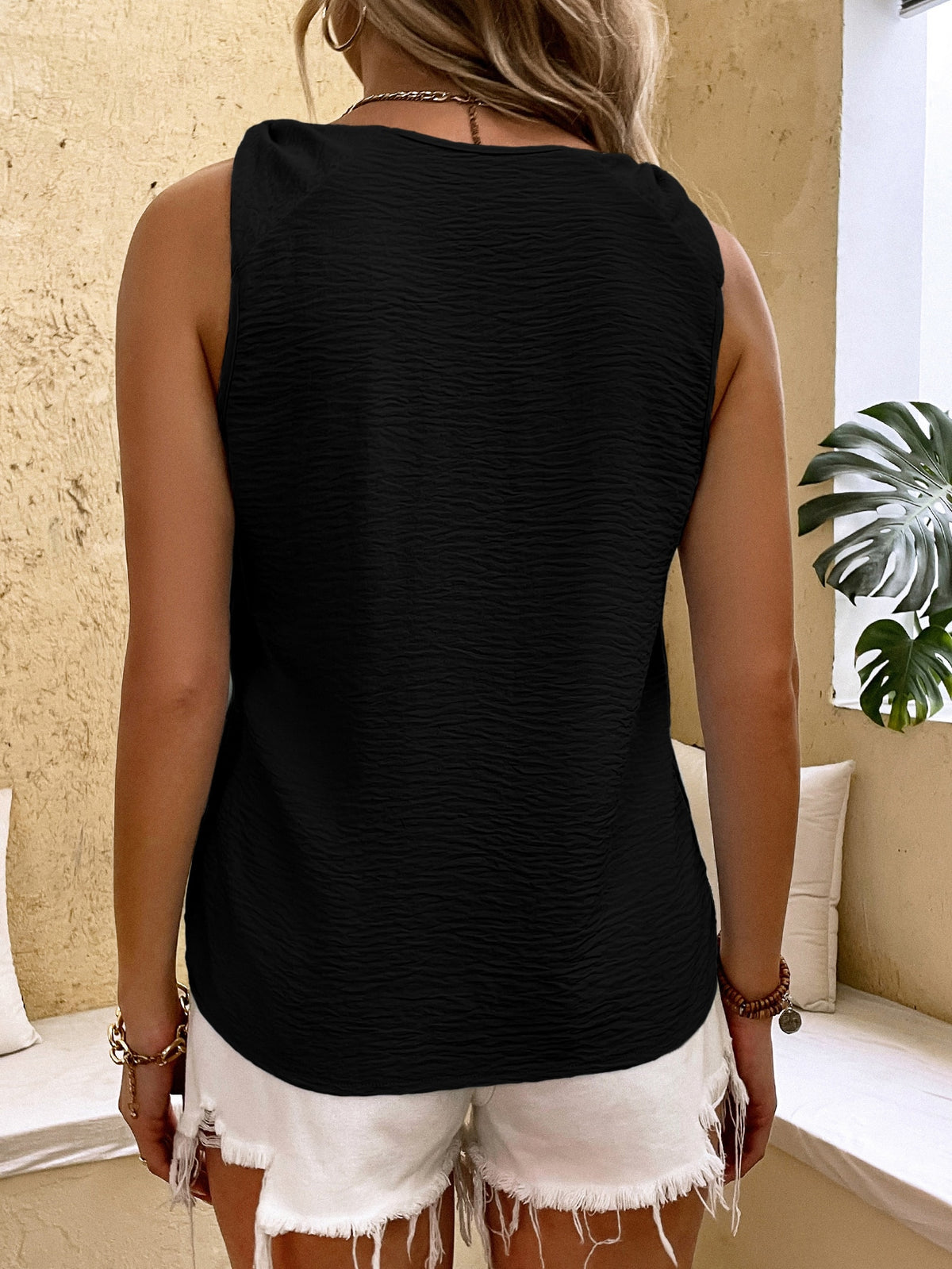 Textured Blouse with Knot Detail
