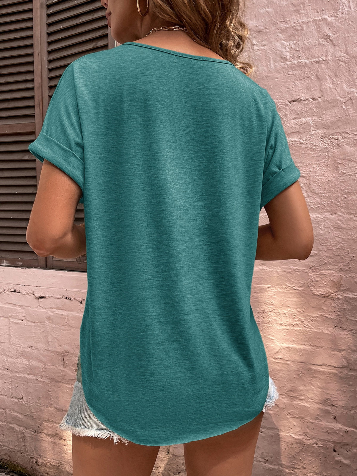 Tee with Button Half