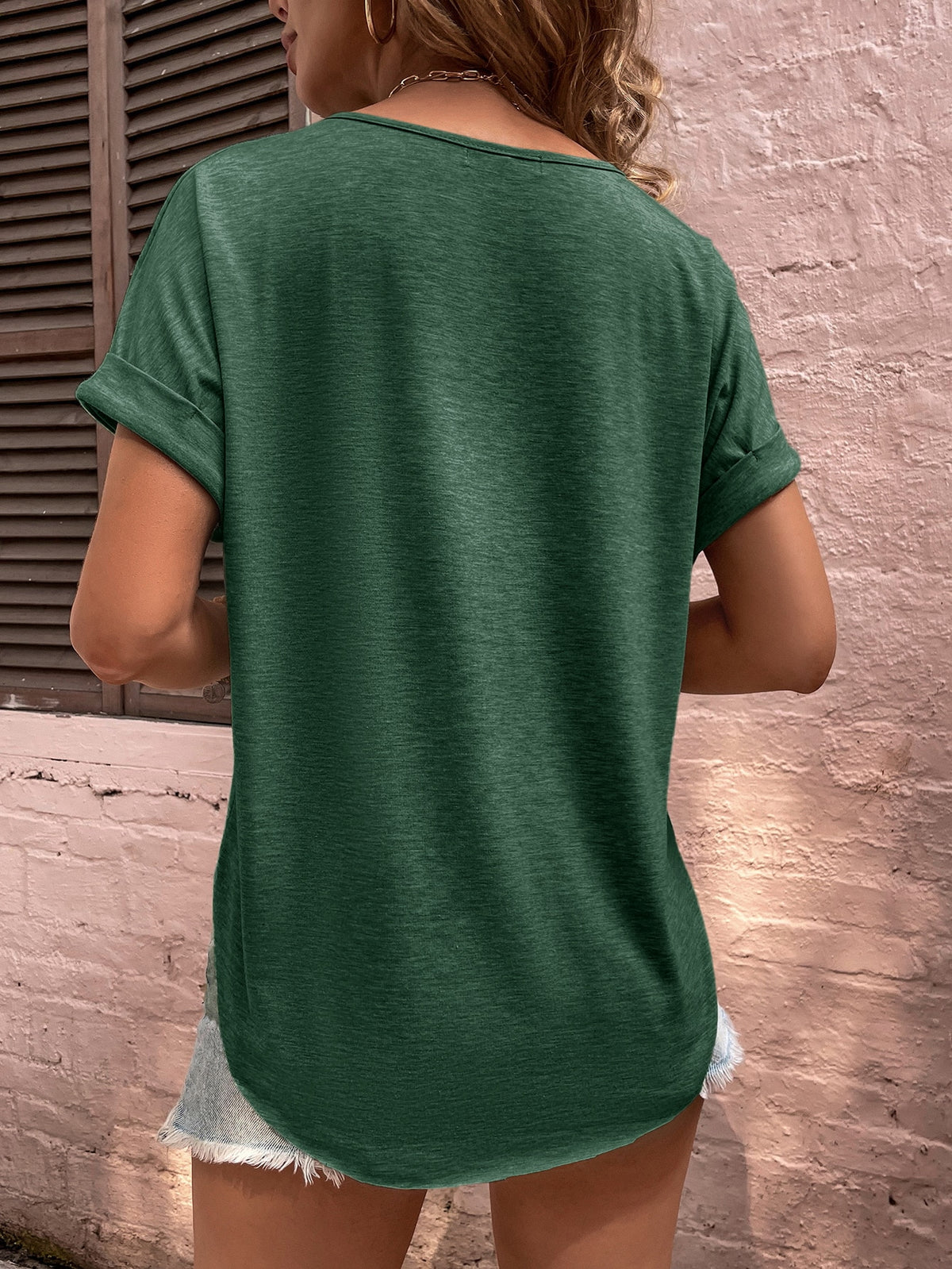 Tee with Button Half