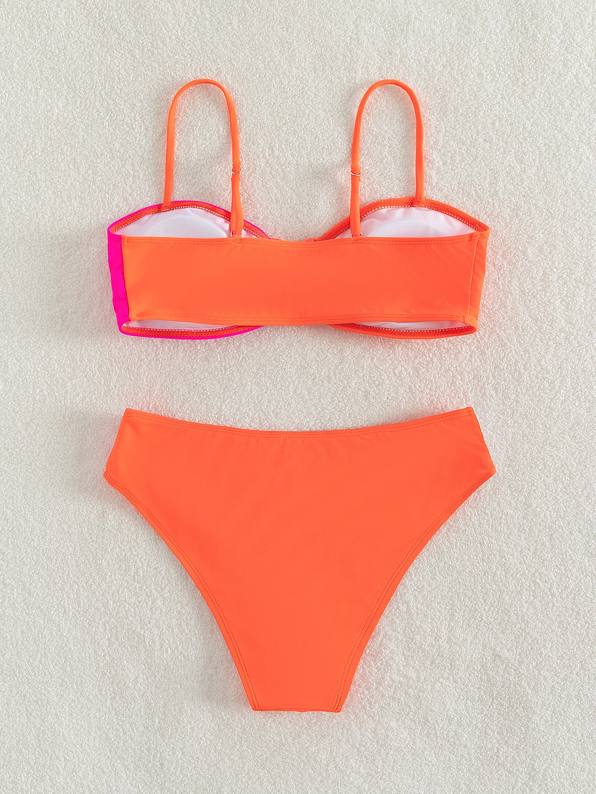 Color Block Design Bikini Swimsuit
