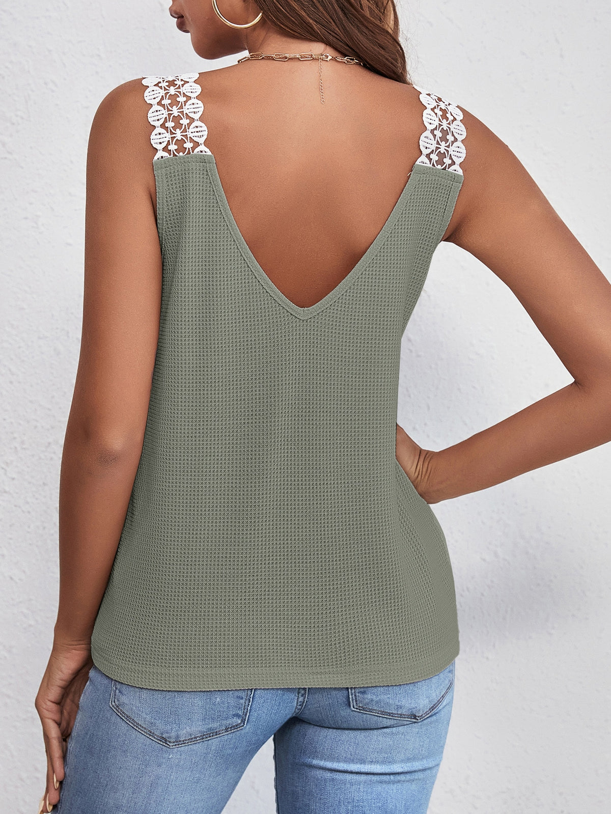 Tank Top with Contrast Lace