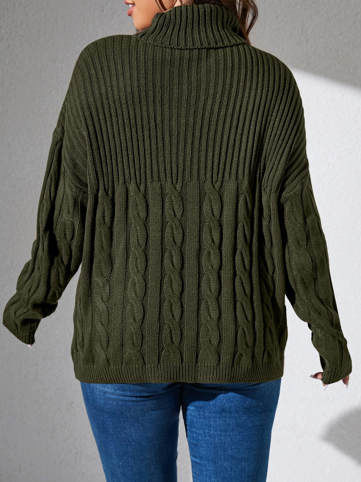 Plus Turtleneck Cable Knit Sweater