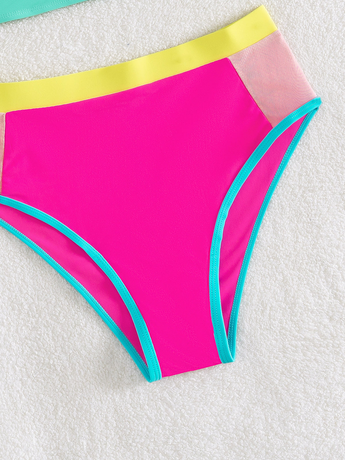 Colorblock Bikini Swimsuit with Contrast Binding