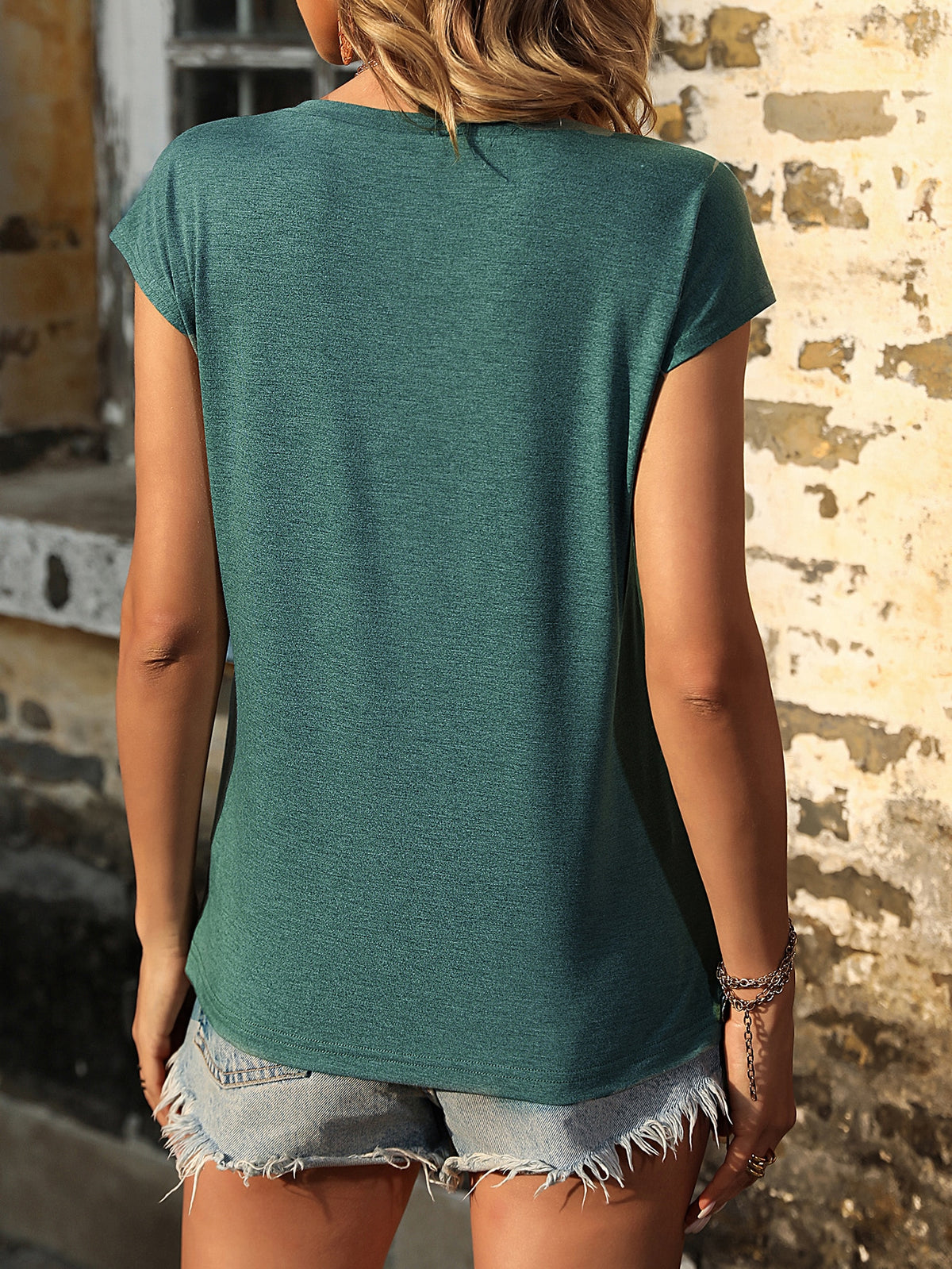 Solid Tee with Batwing Sleeve