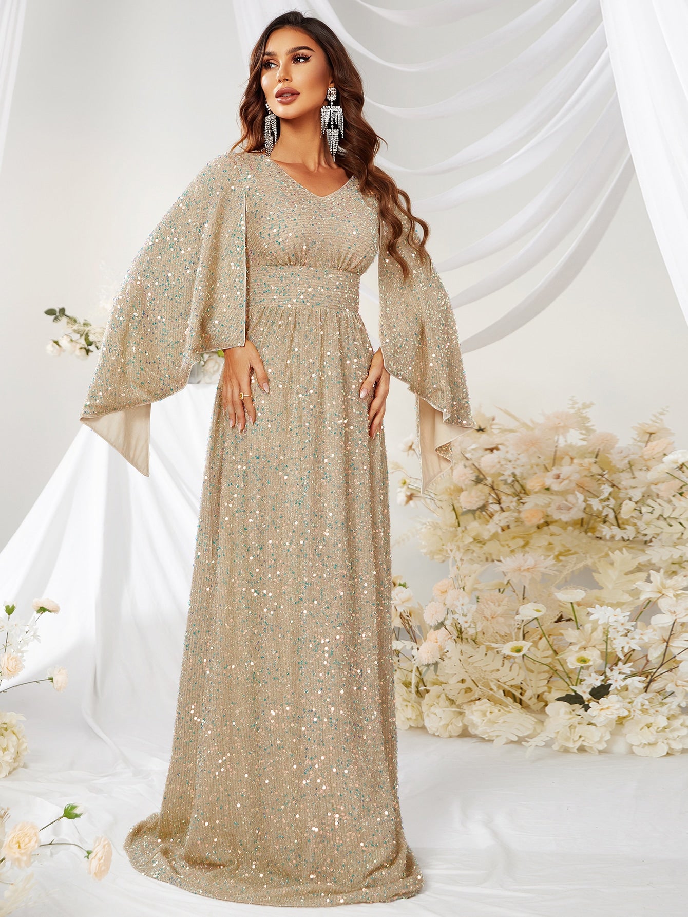 Cape evening shops gown