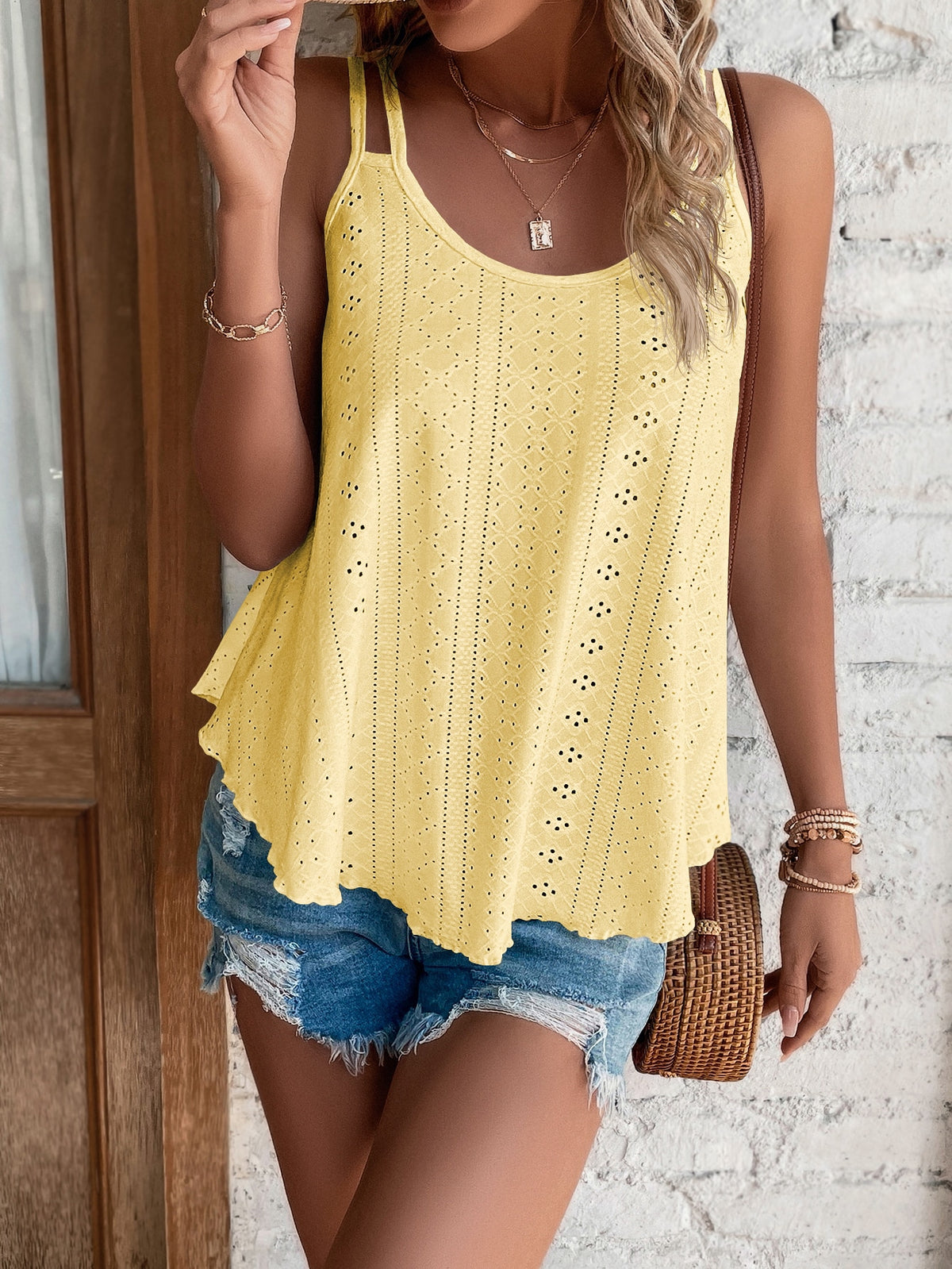 Cami Top with Eyelet Embroidery