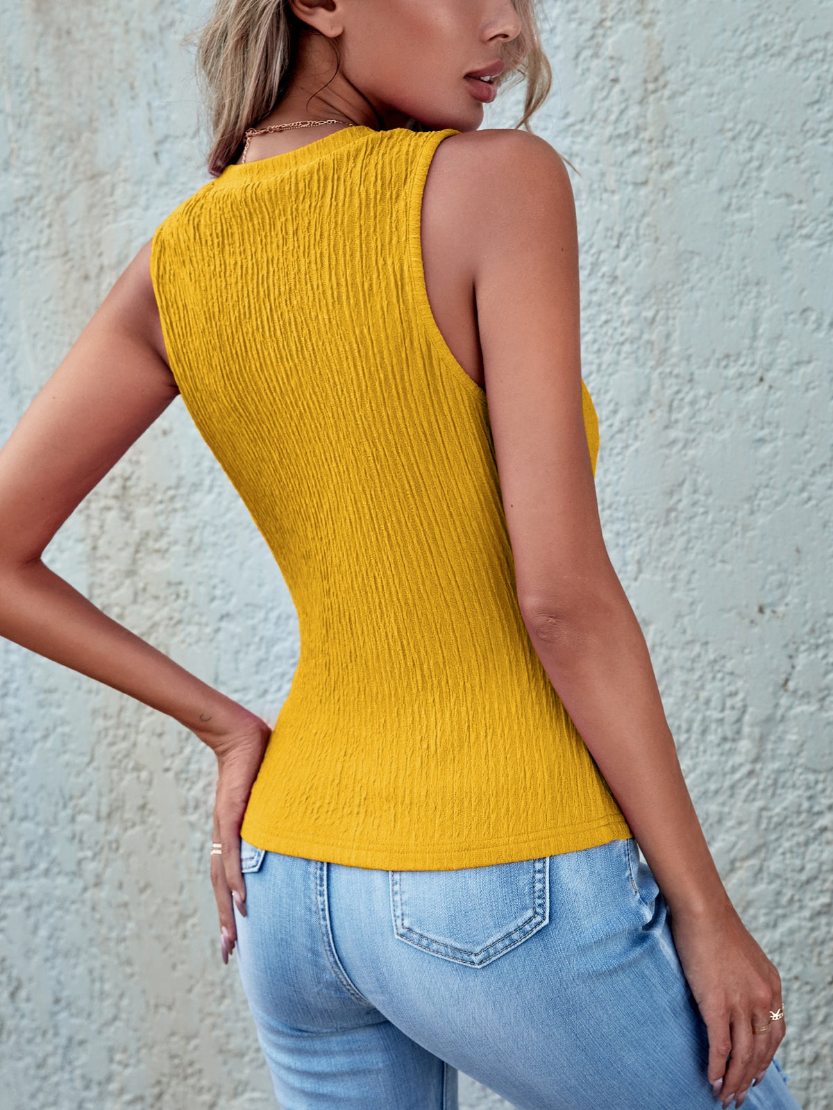 Round Neck Tank Top in Solid Colors