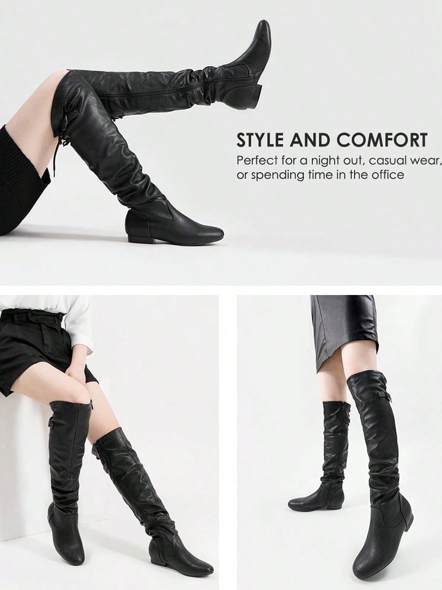 Women's Black Pull On Boots
