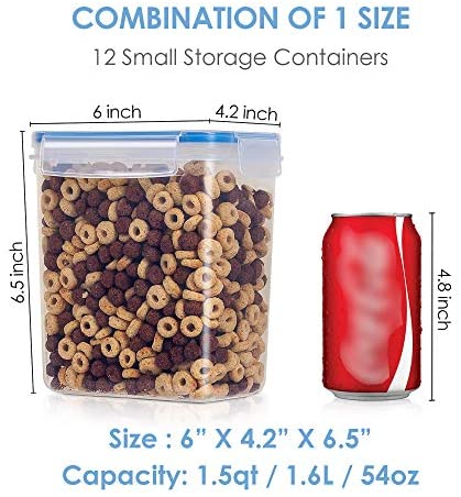 Airtight Food Storage Containers 12 Pieces (24 Labels) - Blue / 1.6L--1.5quart